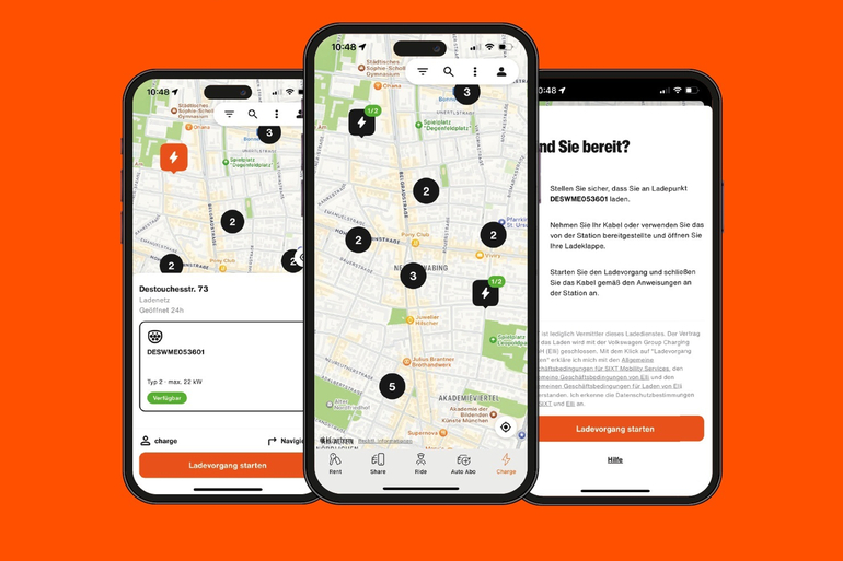Sixt mit Lade-Funktion in eigener App