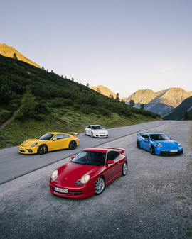 Vier Generationen Porsche 911 GT3